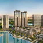 Phối cảnh tổng quan Central Lakeside với tháp HH01, HH02 và khu thấp tầng