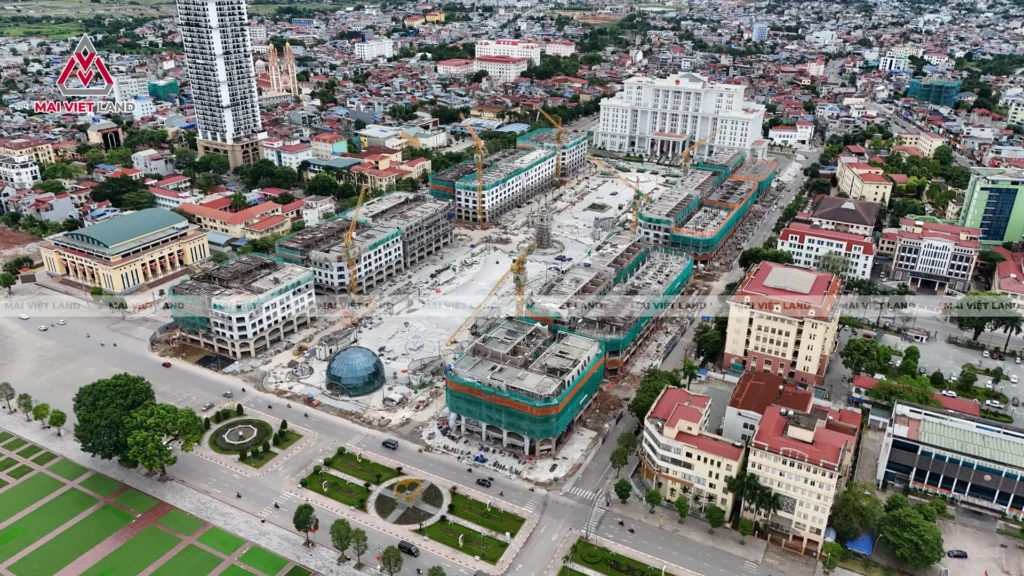 Ảnh flycam thực tế Central Square Thái Nguyên nhìn từ trên cao