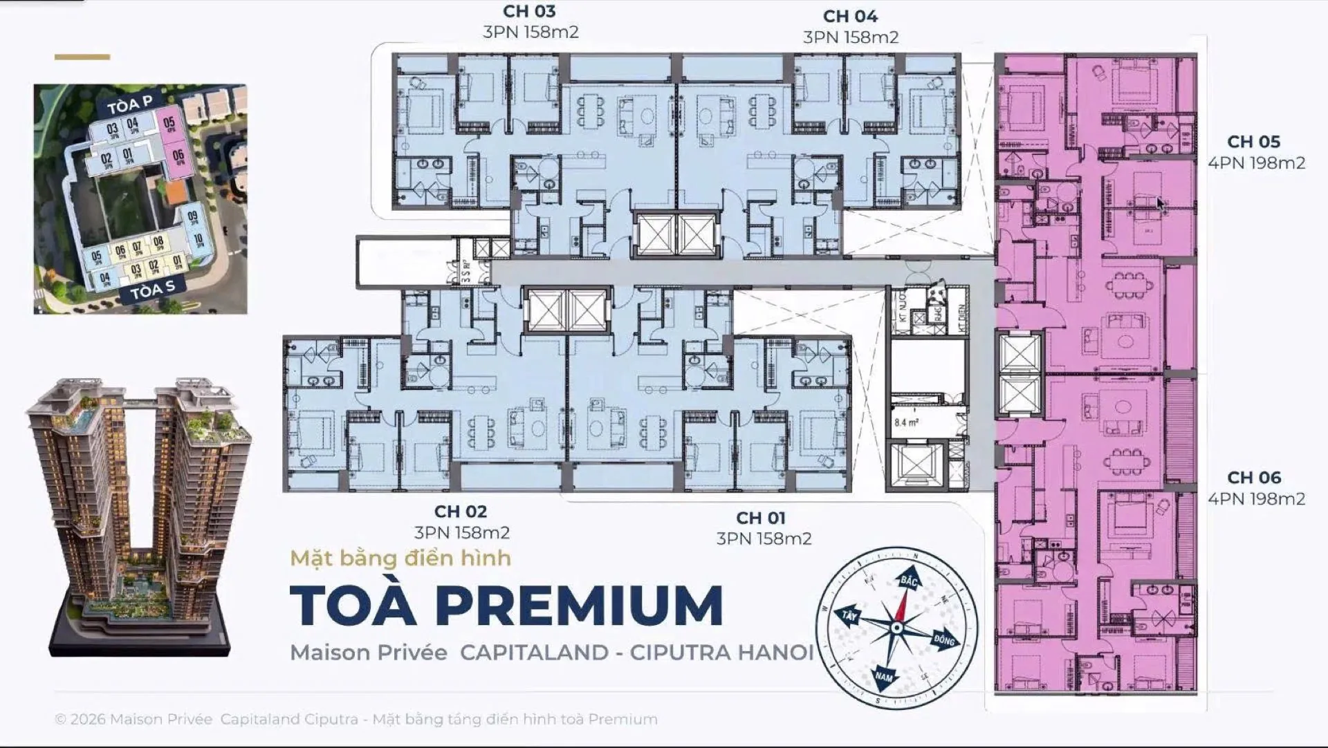 Mặt bằng tầng điển hình Toà Premium Maison Privée